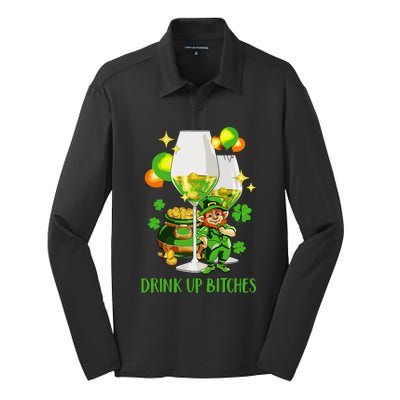 Bitches Drink Up Silk Touch Performance Long Sleeve Polo