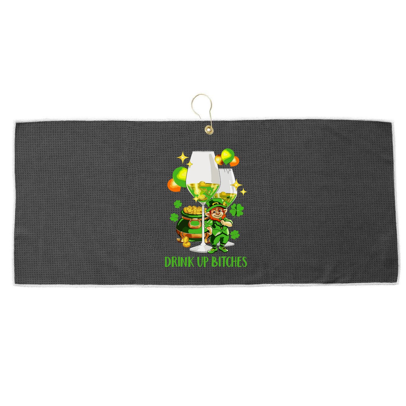 Bitches Drink Up Large Microfiber Waffle Golf Towel