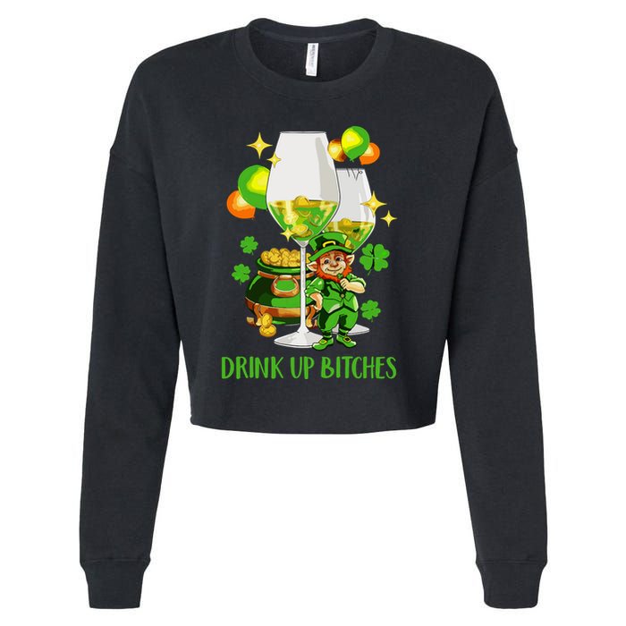Bitches Drink Up Cropped Pullover Crew