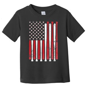 Baseball Dad USA US Flag Baseball Toddler T-Shirt