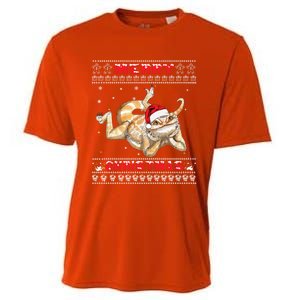 Bearded Dragon Ugly Christmas Lizards Lovers Gift Cooling Performance Crew T-Shirt