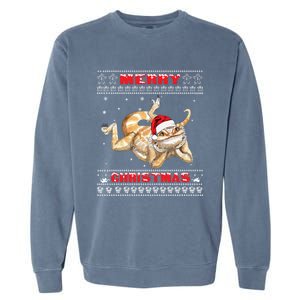 Bearded Dragon Ugly Christmas Lizards Lovers Gift Garment-Dyed Sweatshirt