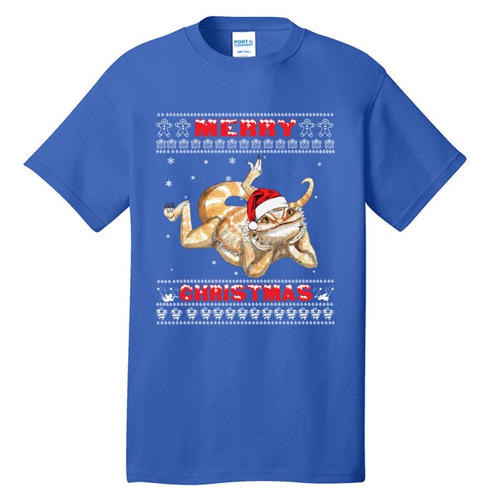 Bearded Dragon Ugly Christmas Lizards Lovers Gift Tall T-Shirt