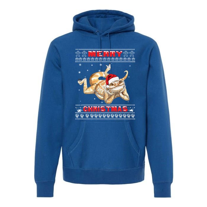 Bearded Dragon Ugly Christmas Lizards Lovers Gift Premium Hoodie