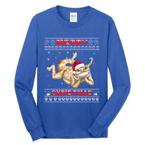 Bearded Dragon Ugly Christmas Lizards Lovers Gift Tall Long Sleeve T-Shirt