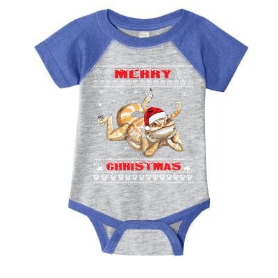 Bearded Dragon Ugly Christmas Lizards Lovers Gift Infant Baby Jersey Bodysuit
