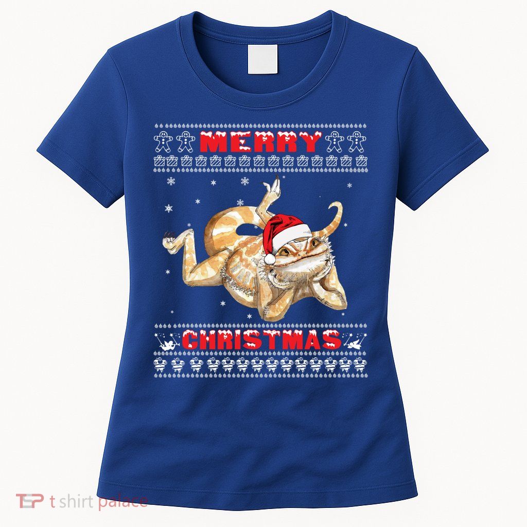 Bearded Dragon Ugly Christmas Lizards Lovers Gift Womens T-Shirt