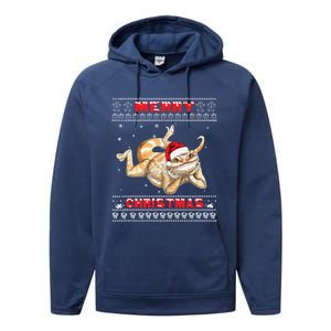 Bearded Dragon Ugly Christmas Lizards Lovers Gift Performance Fleece Hoodie