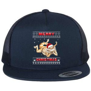 Bearded Dragon Ugly Christmas Lizards Lovers Gift Flat Bill Trucker Hat