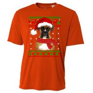 Boxer Dog Ugly Sweater Christmas Puppy Dog Lover Gift Cooling Performance Crew T-Shirt