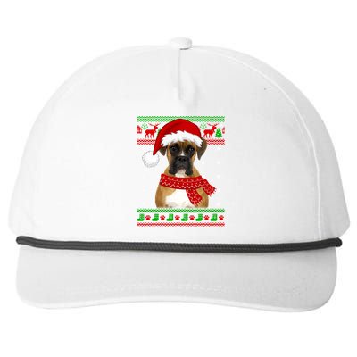 Boxer Dog Ugly Sweater Christmas Puppy Dog Lover Gift Snapback Five-Panel Rope Hat