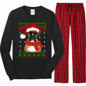 Boxer Dog Ugly Sweater Christmas Puppy Dog Lover Gift Long Sleeve Pajama Set