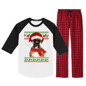 Boxer Dog Ugly Sweater Christmas Puppy Dog Lover Gift Raglan Sleeve Pajama Set