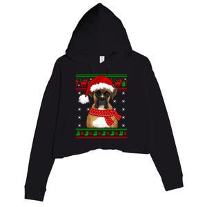 Boxer Dog Ugly Sweater Christmas Puppy Dog Lover Gift Crop Fleece Hoodie