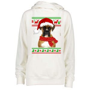 Boxer Dog Ugly Sweater Christmas Puppy Dog Lover Gift Womens Funnel Neck Pullover Hood