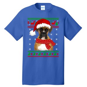 Boxer Dog Ugly Sweater Christmas Puppy Dog Lover Gift Tall T-Shirt