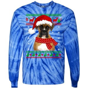 Boxer Dog Ugly Sweater Christmas Puppy Dog Lover Gift Tie-Dye Long Sleeve Shirt