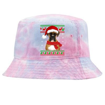 Boxer Dog Ugly Sweater Christmas Puppy Dog Lover Gift Tie-Dyed Bucket Hat