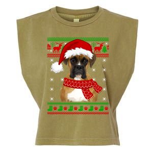 Boxer Dog Ugly Sweater Christmas Puppy Dog Lover Gift Garment-Dyed Women's Muscle Tee