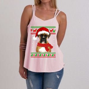 Boxer Dog Ugly Sweater Christmas Puppy Dog Lover Gift Women's Strappy Tank