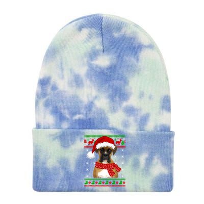 Boxer Dog Ugly Sweater Christmas Puppy Dog Lover Gift Tie Dye 12in Knit Beanie