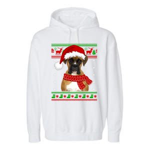 Boxer Dog Ugly Sweater Christmas Puppy Dog Lover Gift Garment-Dyed Fleece Hoodie