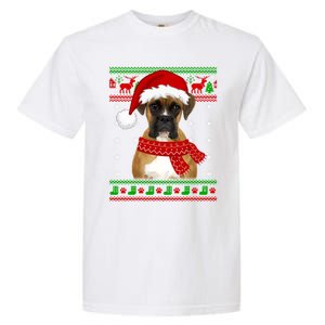 Boxer Dog Ugly Sweater Christmas Puppy Dog Lover Gift Garment-Dyed Heavyweight T-Shirt