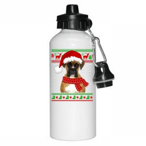 Boxer Dog Ugly Sweater Christmas Puppy Dog Lover Gift Aluminum Water Bottle 