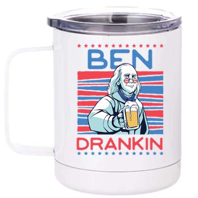 Ben Drankin Us Beer President Benjamin Franklin Cool Gift 12 oz Stainless Steel Tumbler Cup