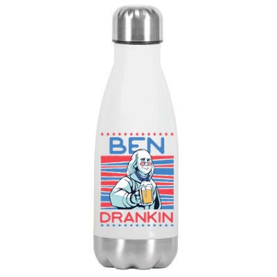 Ben Drankin Us Beer President Benjamin Franklin Cool Gift Stainless Steel Insulated Water Bottle