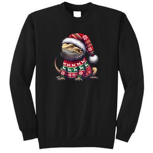 Bearded Dragon Ugly Sweater Santa Hat Christmas Sweatshirt