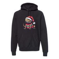 Bearded Dragon Ugly Sweater Santa Hat Christmas Premium Hoodie