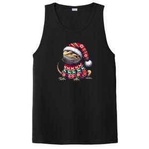 Bearded Dragon Ugly Sweater Santa Hat Christmas PosiCharge Competitor Tank