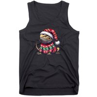 Bearded Dragon Ugly Sweater Santa Hat Christmas Tank Top