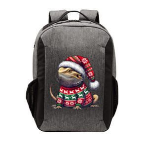 Bearded Dragon Ugly Sweater Santa Hat Christmas Vector Backpack