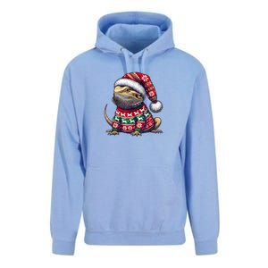 Bearded Dragon Ugly Sweater Santa Hat Christmas Unisex Surf Hoodie