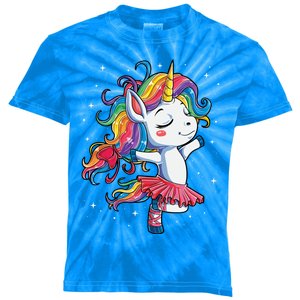 Ballet Dancer Unicorn Gift Rainbow Ballerina Tee Kids Tie-Dye T-Shirt