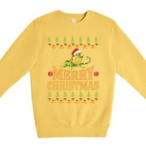 Bearded Dragon Ugly Christmas Premium Crewneck Sweatshirt