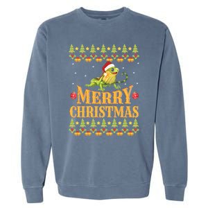 Bearded Dragon Ugly Christmas Garment-Dyed Sweatshirt