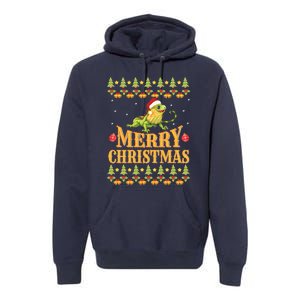 Bearded Dragon Ugly Christmas Premium Hoodie