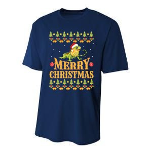 Bearded Dragon Ugly Christmas Performance Sprint T-Shirt