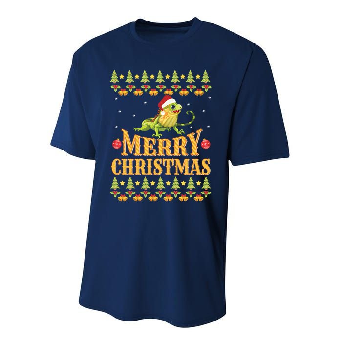 Bearded Dragon Ugly Christmas Performance Sprint T-Shirt