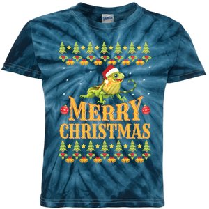 Bearded Dragon Ugly Christmas Kids Tie-Dye T-Shirt