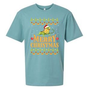 Bearded Dragon Ugly Christmas Sueded Cloud Jersey T-Shirt