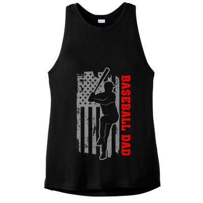 Baseball Dad Usa America Baseball Dad 'S Baseball Cool Gift Ladies PosiCharge Tri-Blend Wicking Tank