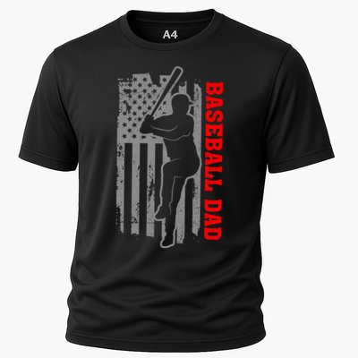 Baseball Dad Usa America Baseball Dad 'S Baseball Cool Gift Cooling Performance Crew T-Shirt