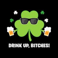 Bitches Drink Up Beer Funny St. Patrick's Day Cute Shamrock Backpack