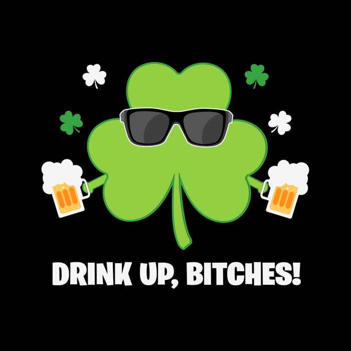 Bitches Drink Up Beer Funny St. Patrick's Day Cute Shamrock Backpack