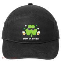Bitches Drink Up Beer Funny St. Patrick's Day Cute Shamrock 7-Panel Snapback Hat