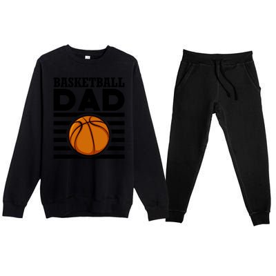 Basketball Dad Vintage Retro Line Premium Crewneck Sweatsuit Set